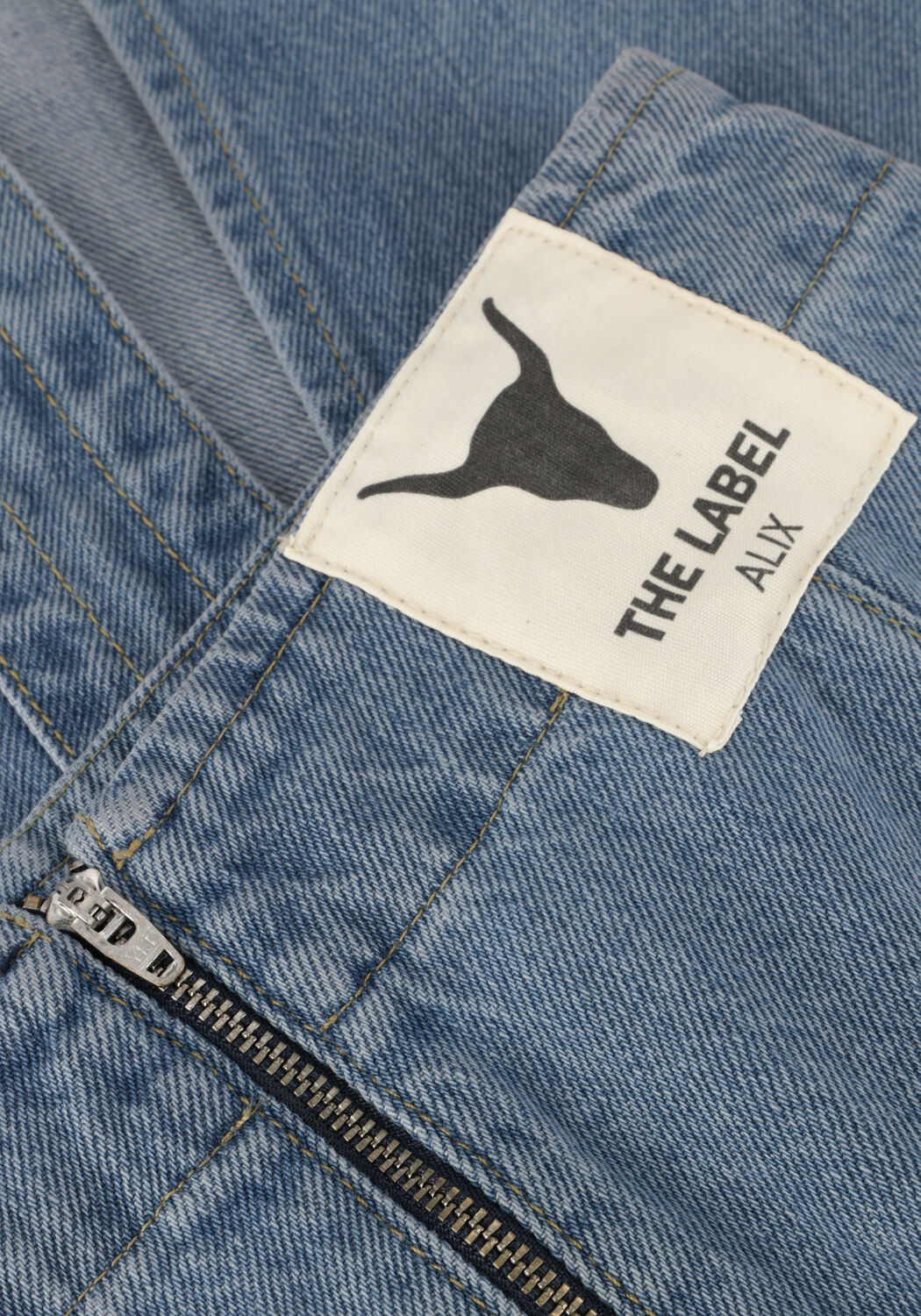 Blaue ALIX THE LABEL Maxirock LADIES WOVEN THE LABEL MAXI DENIM SKIRT - large