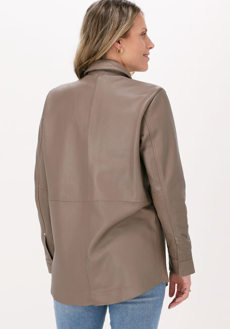 Taupe GOOSECRAFT Lederjack GIN TONIC BLOUSE - large