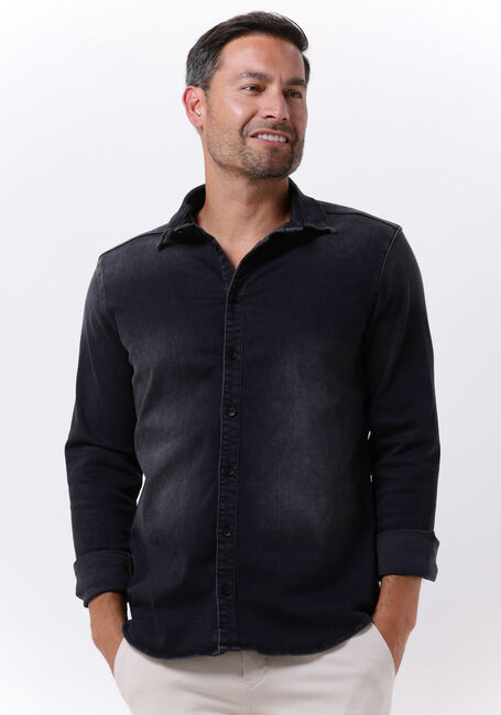 Dunkelgrau PUREWHITE Casual-Oberhemd PLAIN DENIM SHIRT WITH BLUE PEARL BUTTONS - large