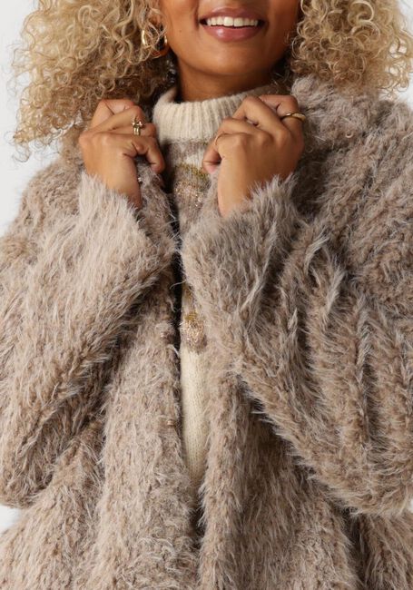 Beige Y.A.S. Fake-Fur-Jack YASTEDSY JACKET - large
