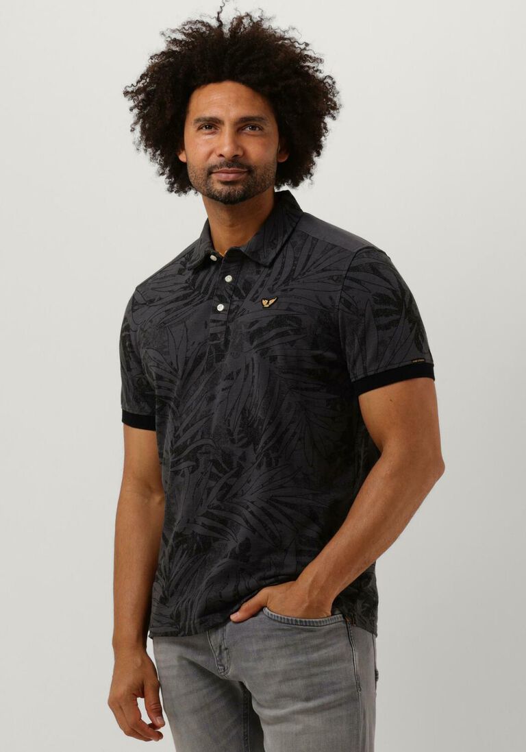 dunkelgrau pme legend polo-shirt short sleeve polo pique melange aop
