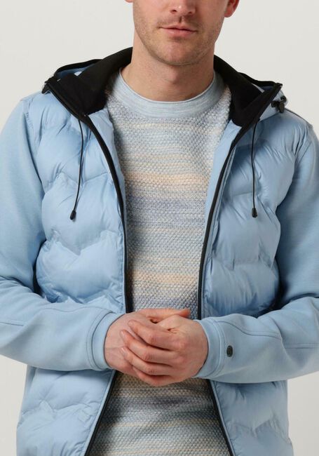 Hellblau CAST IRON Wattierte Jack HOODED JACKET TECH JERSEY INTERLOCK - large