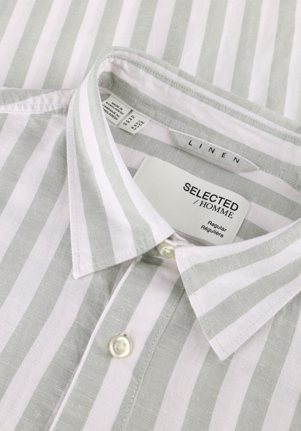 Gr&uuml;ne SELECTED MEN Casual-Oberhemd SLHREG-SUN SHIRT SS NOOS - large