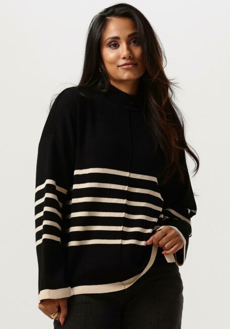 Schwarze OBJECT Pullover OBJROMIA L/S LONG KNIT PULLOVER - large