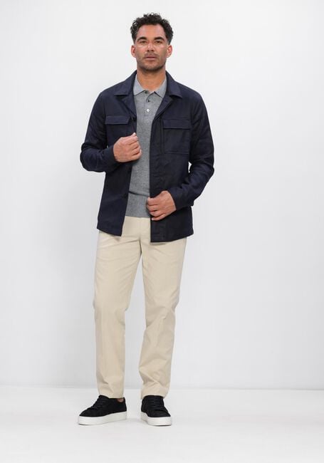 Blaue PROFUOMO Polo-Shirt POLO SS COTTON LINEN - large