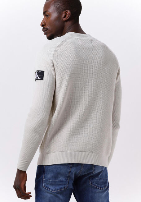 Beige CALVIN KLEIN Sweatshirt MONOLOGO BADGE SWEATER - large
