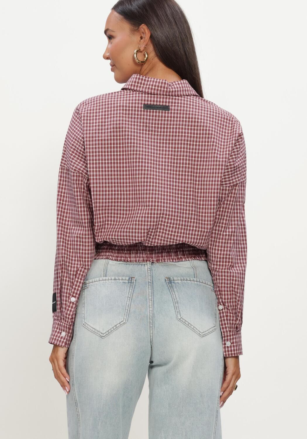Rote HAUTE L'AMITI&Eacute; Tops & T-shirts MUSA CHECK SMOCK SHIRT - large