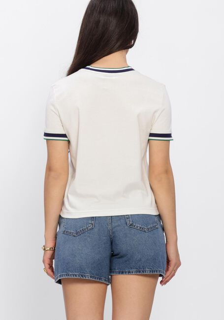 Ecru CALVIN KLEIN T-shirt SS CTN MONOGRAM STRIPE TRIM TEE - large