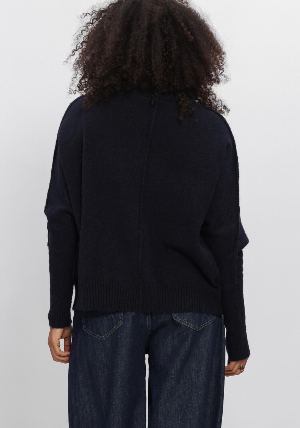 Dunkelblau SUMMUM Pullover BATWING SWEATER SOFT MELANGE KNIT - large