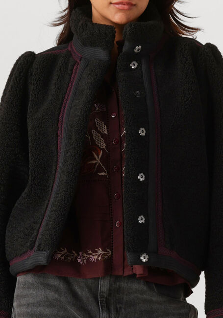 Schwarze ANTIK BATIK Teddy-Jacke SALLY JACKET - large