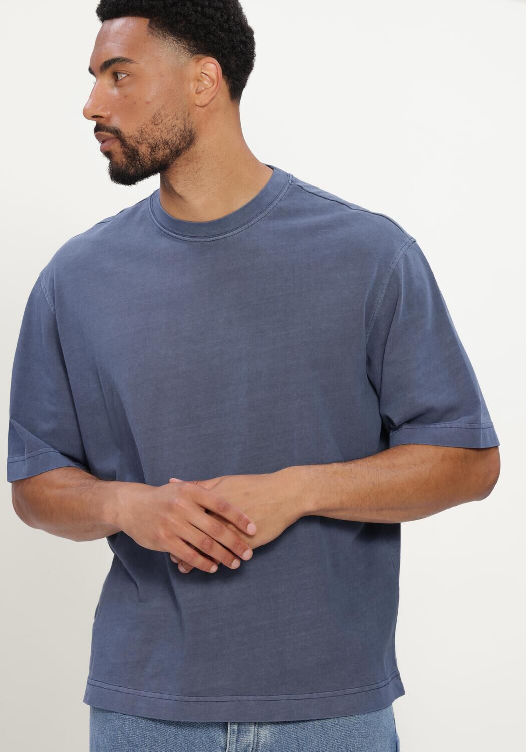 Blaue SELECTED MEN T-shirt SLHBOXYCORY SS O-NECK TEE - large