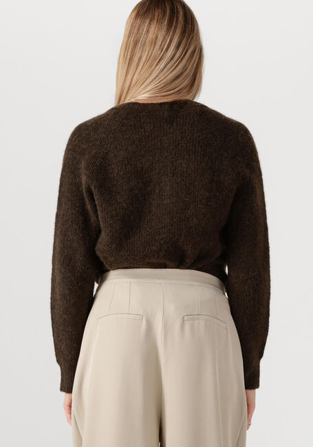 Braune SELECTED FEMME Strickjacke SLFLULU LS KNIT SHORT CARDIGAN - large