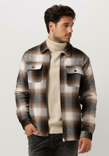 Braune ANERKJENDT Overshirt AKOSCAR CHECK OVERSHIRT - large
