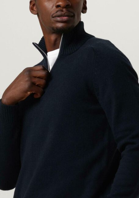 Dunkelblau SELECTED HOMME Pullover SLHREG DAN WOOL-MIX ZIP HIGH NECK OW - large