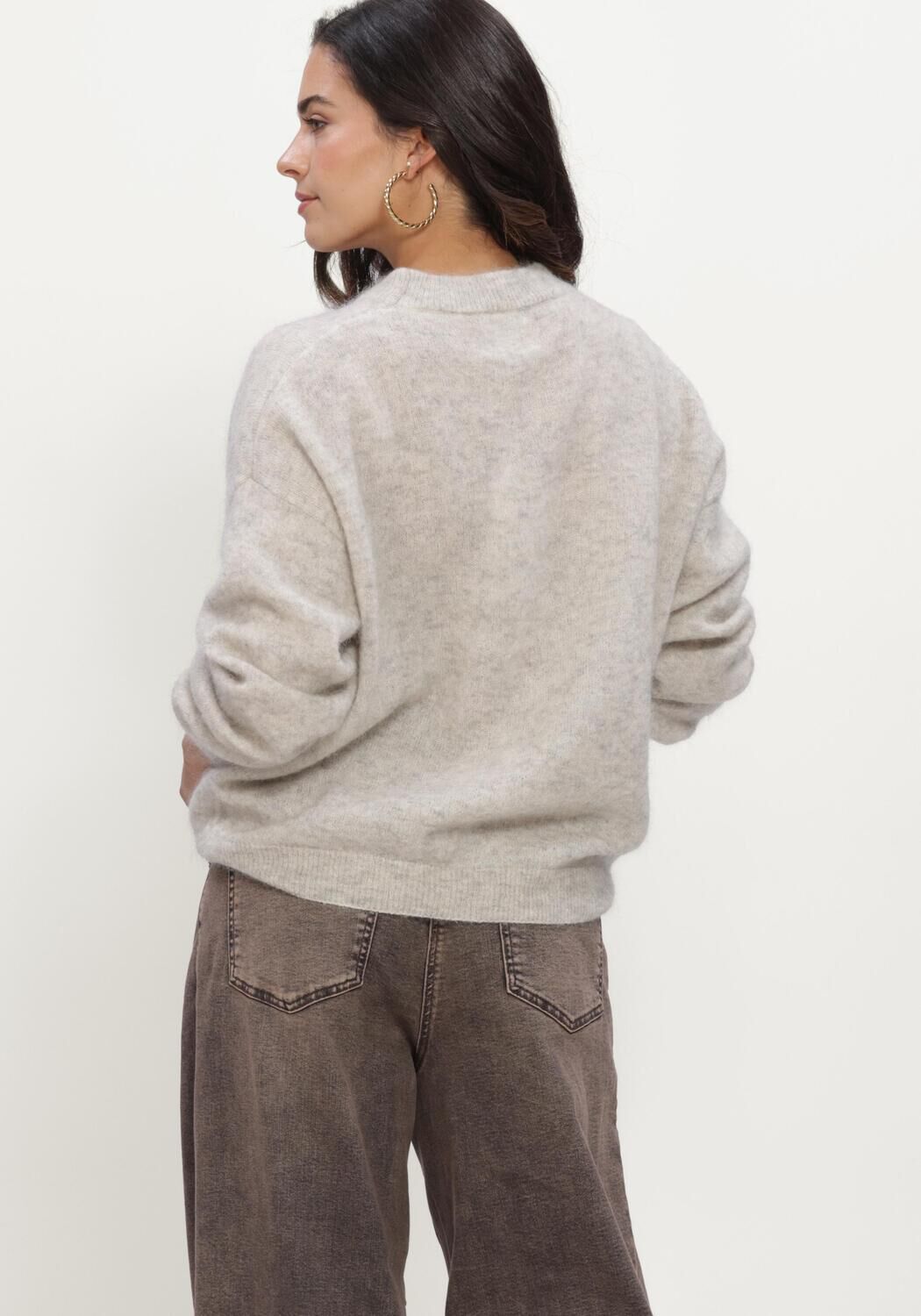Beige TWNS Pullover HIGH-NECK PULLOVER, LONG SLEEVES - large