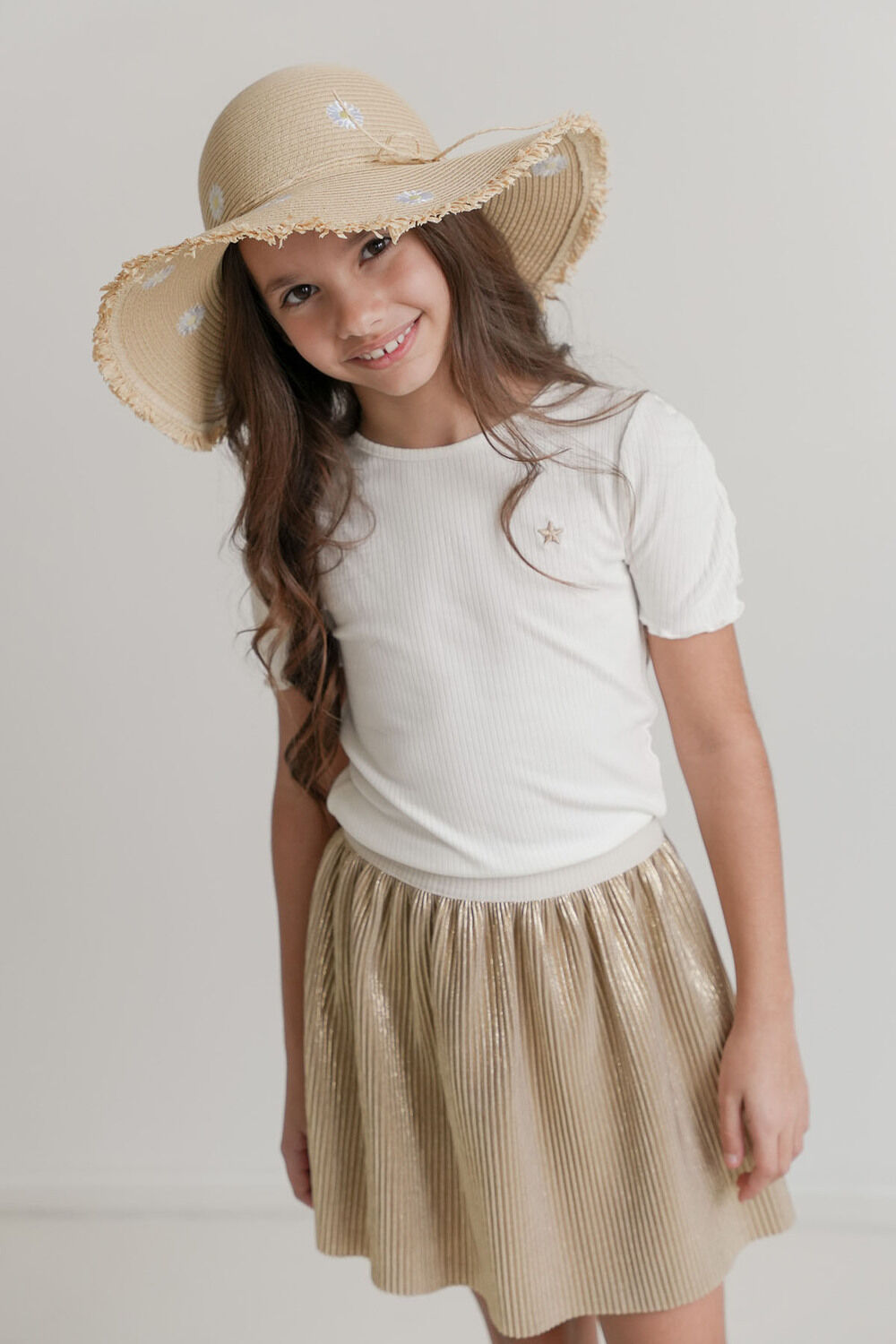 Wei&szlig;e LIKE FLO T-shirt ELISE FLO GLITTER TOP - large