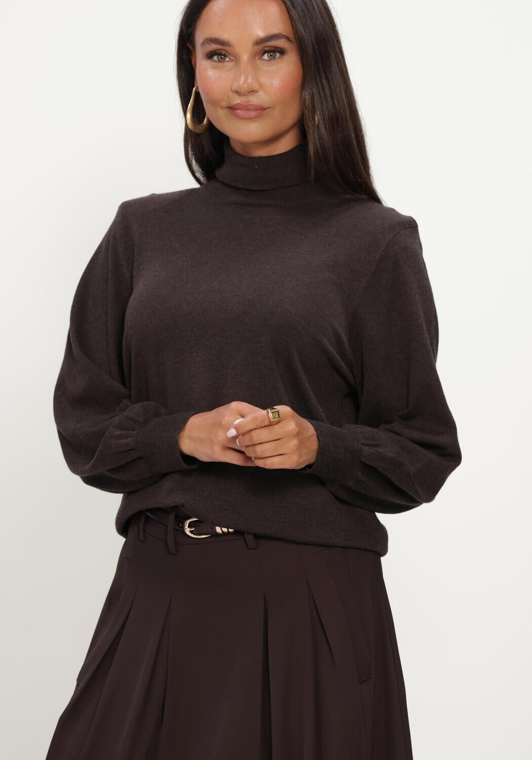 Braune CO'COUTURE Pullover CORYCC PADDED ROLL-NECK KNIT - large