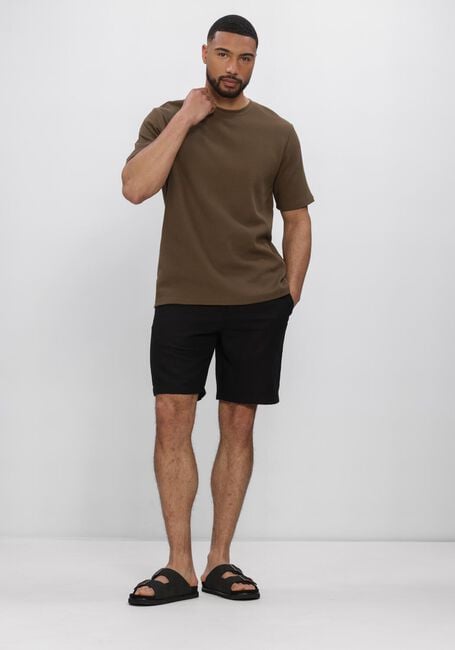 Schwarze ANERKJENDT Kurze Hose AKJAMES COT-LINNEN-VIS SS SHORT - large