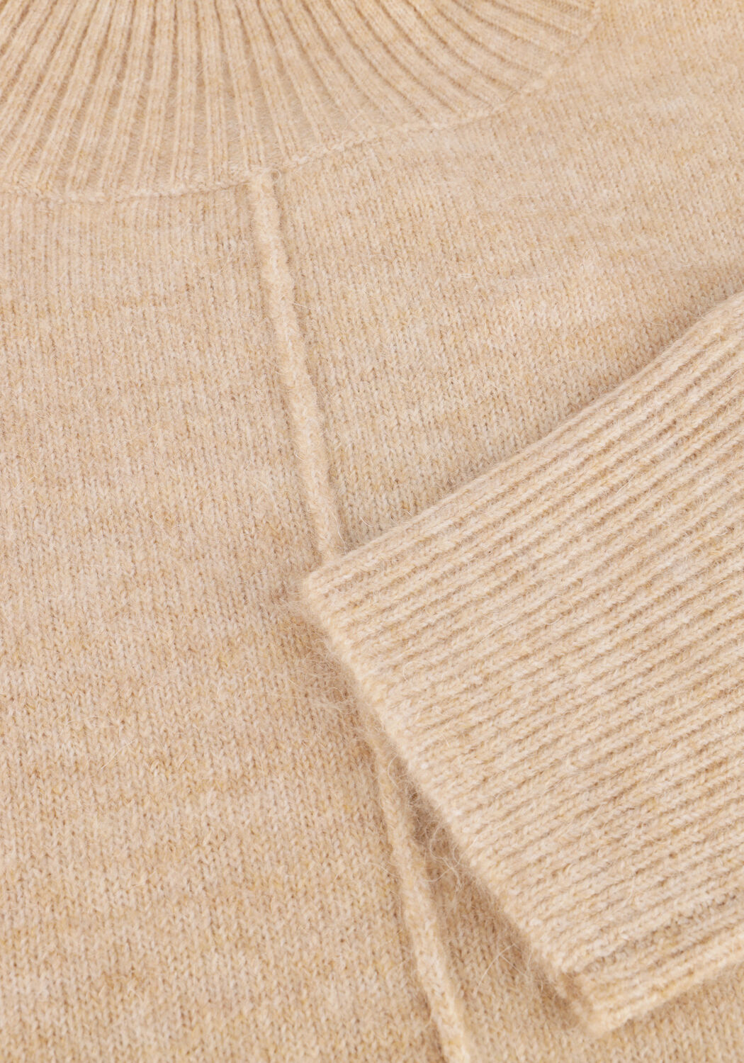 Beige Y.A.S. Pullover YASBALIS LS HIGH NECK KNIT - large
