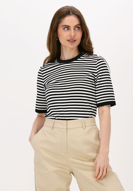 Schwarze VANILIA T-shirt STRIPED SHORT SLEEVE TRICO - large