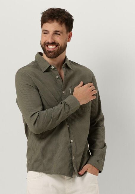 Grüne CAST IRON Casual-Oberhemd LONG SLEEVE SHIRT SQUARE STRUCTURE REGULAR FIT - large