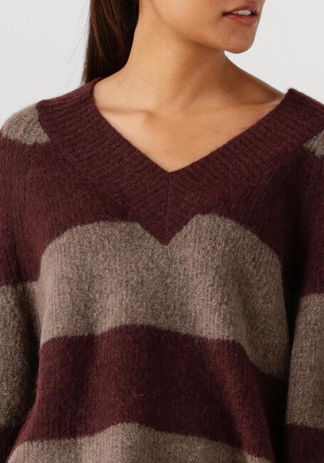 Braune MOS MOSH Pullover MMTACI STRIPE LS V-NECK KNIT - large