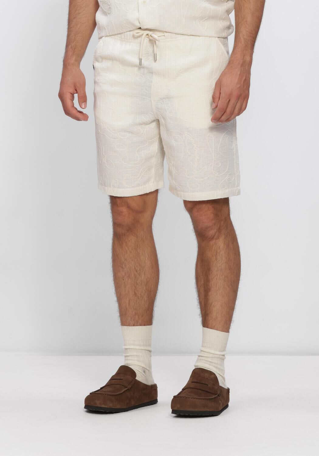 Wei&szlig;e BUTCHER OF BLUE Kurze Hose ALEX EMBRO SHORT - large