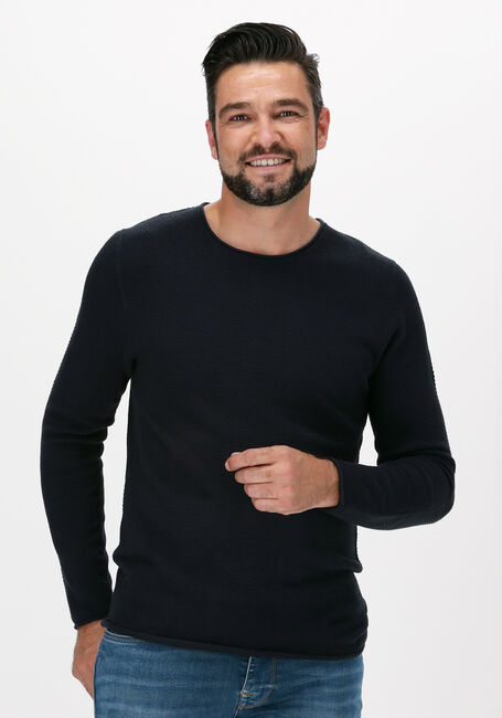 Dunkelblau SELECTED MEN Pullover ROCKY CREW NECK B WEBS - large