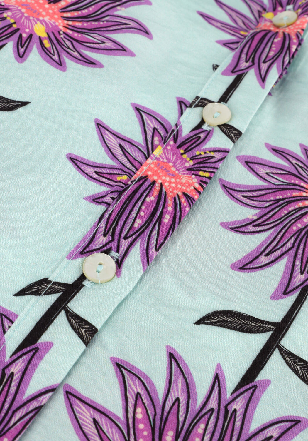 Hellblau POM AMSTERDAM Blusen VIOLET FLOWER AQUA BLOUSE - large