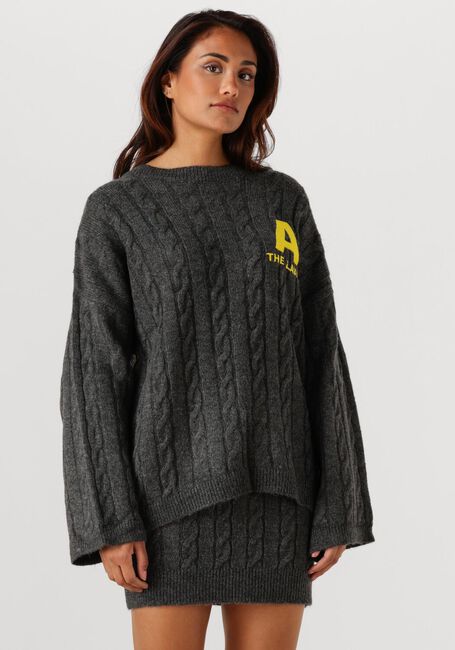 Dunkelgrau ALIX THE LABEL Pullover LADIES KNITTED CROPPED CABLE JUMPER - large