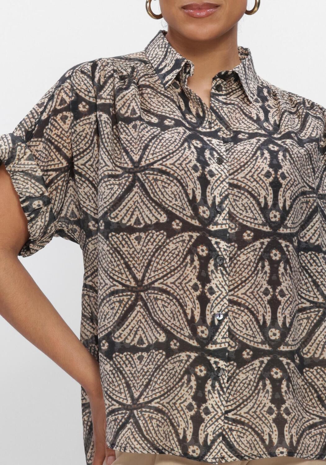 Schwarze SUMMUM Blusen BLOUSE ETHNIC PRINT - large