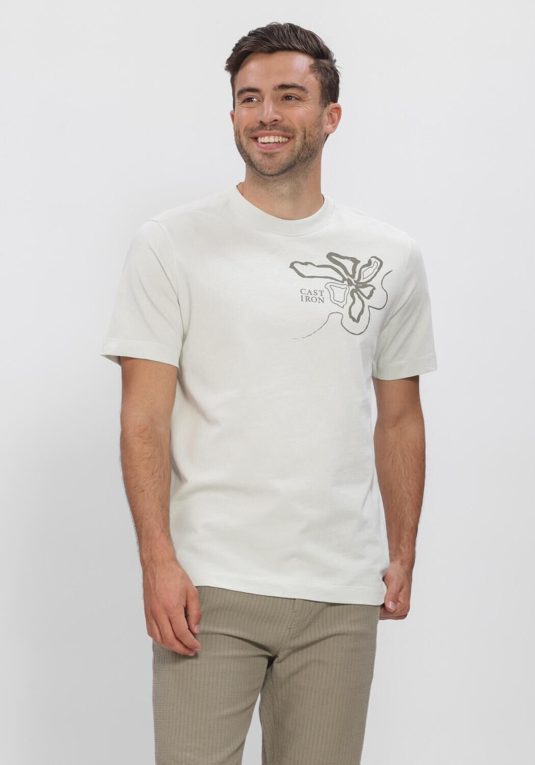 Hellgrau CAST IRON T-shirt SHORT SLEEVE R-NECK REGULAR FIT SINGLE JERSEY - large