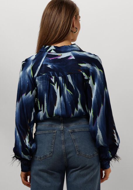 Blaue POM AMSTERDAM Blusen FEATHERS BLUE - large