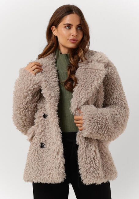 Taupe BEAUMONT Teddy-Jacke CURLY SHORT COAT - large