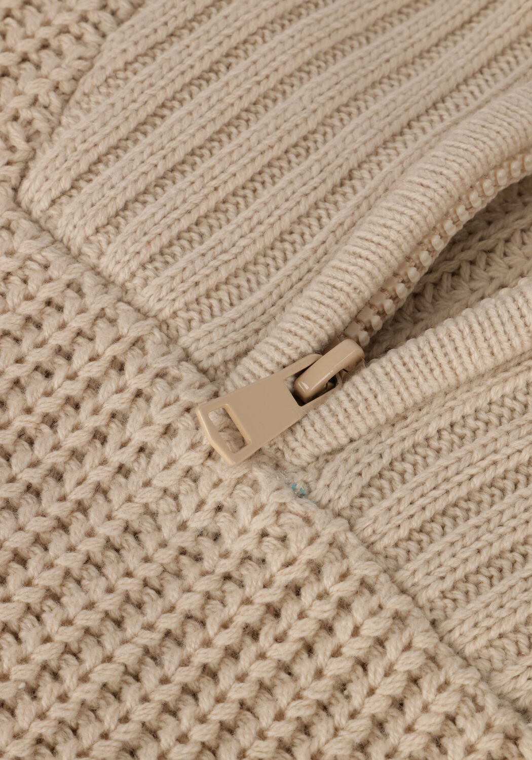 Sand CC HEART Pullover AVERY ZIP KNIT SWEATER - large