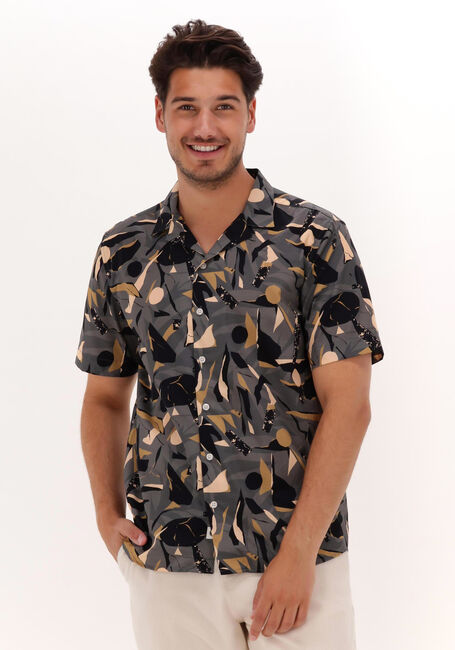 Graue ANERKJENDT Casual-Oberhemd AKLEO POPLIN AOP SHIRT - large