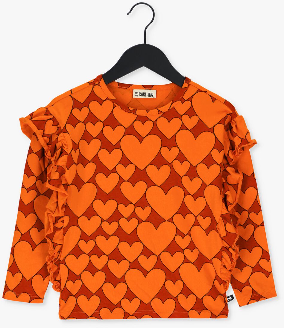 orangene carlijnq hearts ruffled top longsleeve