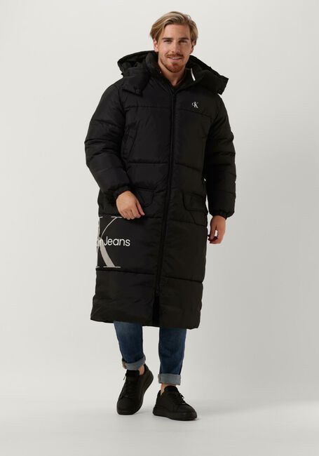 Schwarze CALVIN KLEIN Wattierte Jack ESSENTIALS NON DOWN LONG JACKET - large