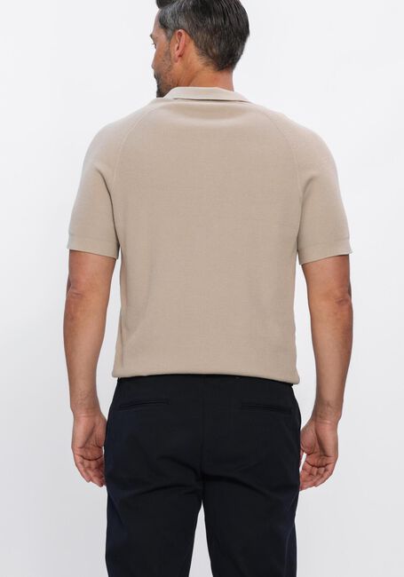 Beige PROFUOMO Polo-Shirt POLO OPEN COLLAR RIB - large