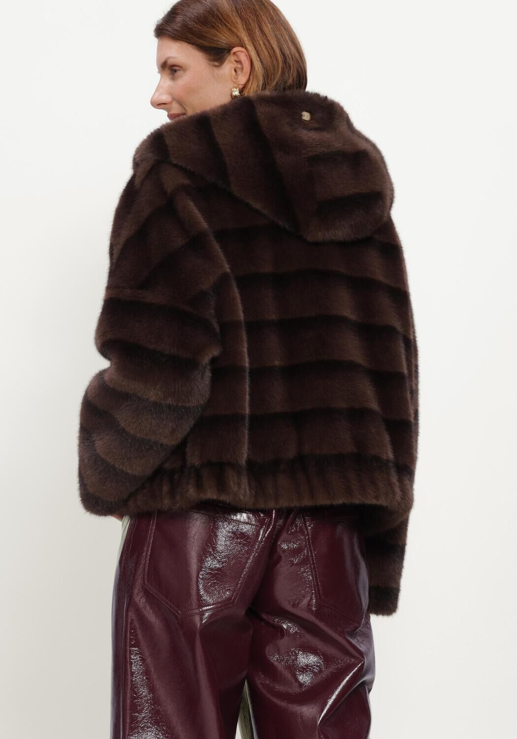 Braune BEAUMONT Fake-Fur-Jack DITA JACKET - large