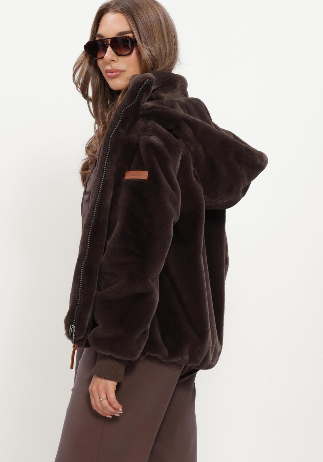 Braune MOSCOW Fake-Fur-Jack 08-08-EVELYN-4 - large