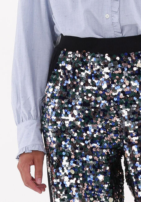 Silberne SCOTCH & SODA Hose METALLIC PIECE SEQUIN HIGH-RISE PANTS - large