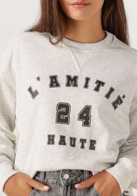Hellgrau HAUTE L'AMITIÉ Pullover COLLEGE CURVE SWEAT - large