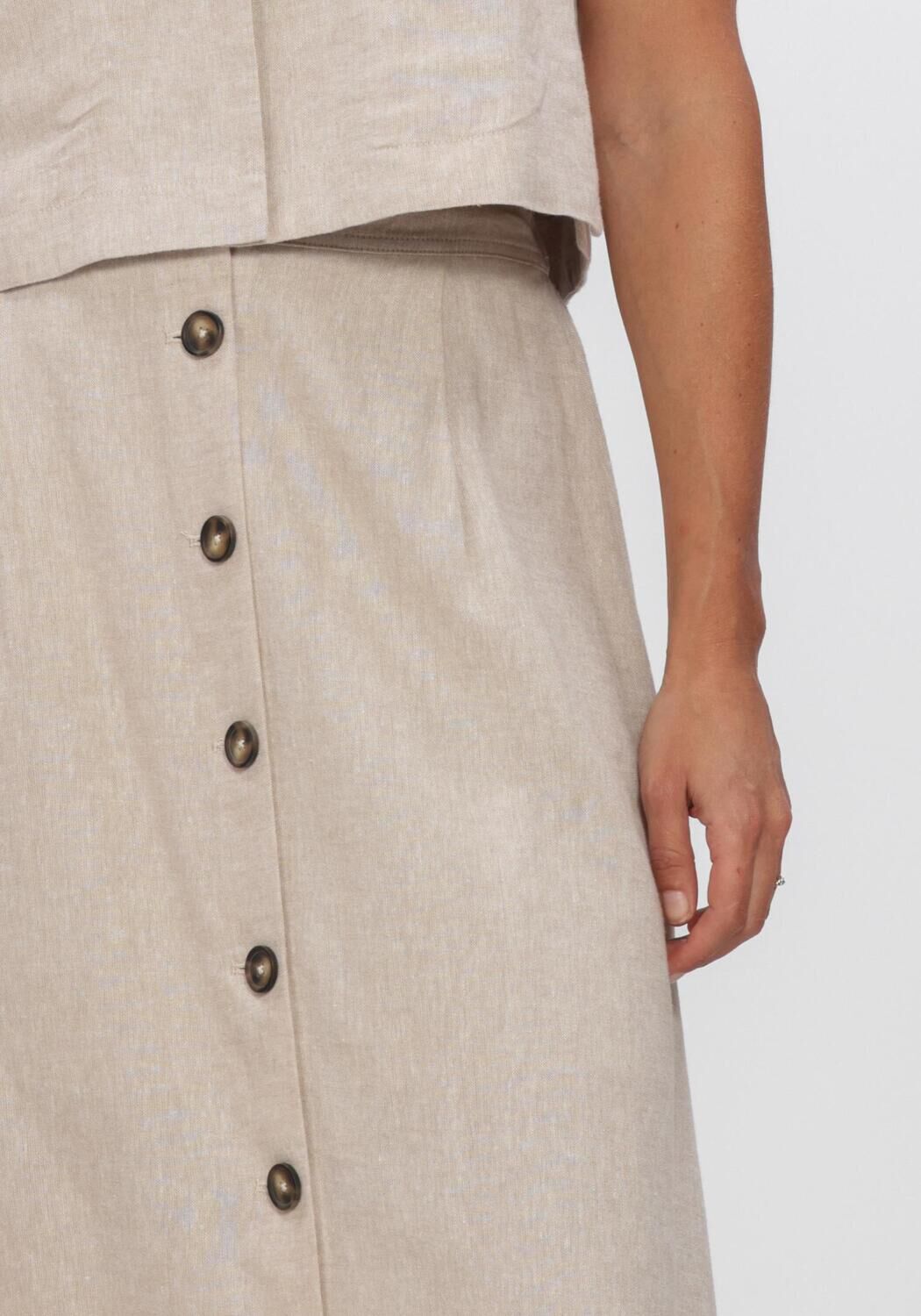 Beige Y.A.S. R&ouml;cke YASUSUMA HW LINEN BLEND LONG SKIRT - large