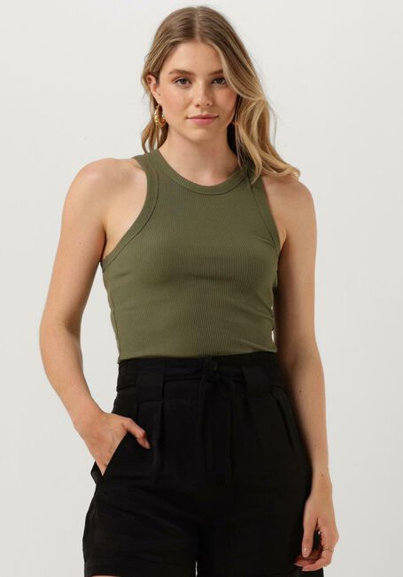 Olive SCOTCH & SODA Top COTTON IN-CONVERSION RACER TANK - large