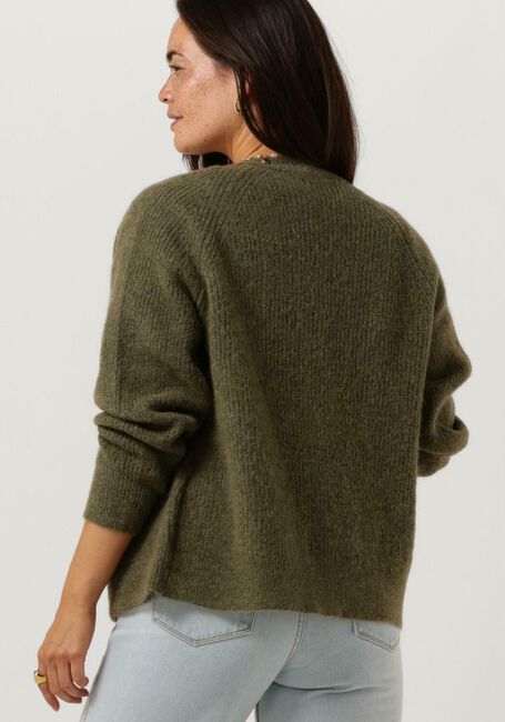 Grüne SELECTED FEMME Strickjacke SLFLULU LS KNIT SHORT CARDIGAN - large