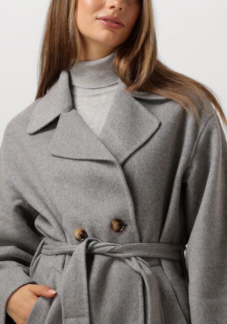 Graue SUMMUM Mäntel LONG COAT WOOL CLASSIC - large