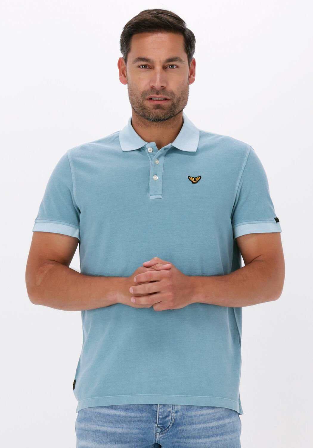 Hellblau PME LEGEND Polo Shirt SHORT SLEEVE POLO GARMENT DYED