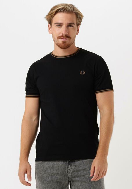 Schwarze FRED PERRY T-shirt TWIN TIPPED T-SHIRT - large