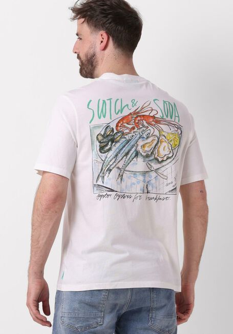 Weiße SCOTCH & SODA T-shirt FRONT BACK ARTWORK T-SHIRT - large